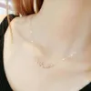 luxury designer necklace fashion 18k rose gold womens necklace colourless titanium steel light compact high end instagram collarbone chain