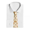 Bow Ties Delicious Pizza Pattern Slits Män Kvinnor Polyester 8 cm Tortilla Mathals Tie för Mens Slim smal Daily Wear Cravat Office