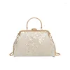 Evening Bags Design Women Lady Chain Shoulder Bag Totes Handbags Purses Dinner Crossbody Sequins Metallic Frame Satchel