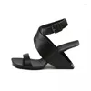 Sandals Handmade Arrival Latest Fashion Ladies Summer Open Toe Roman Thick Heel Women Slide Sexy With Strange Heels