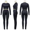 CM Yaya Knit Ribbed Women s Set Long Sleeve T Shirt and Legging Pants 2023 Fashion Fitness Yoga Two 2 Piece Outfit Tracksuit 231220