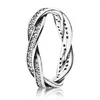 Rings de cluster real 925 Sterling Silver Ring Princesa Wishbone Love