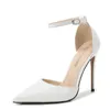 Klänningsskor ihålig ankelrem Hög klackar Kvinna 2023 Röd stilett Enkel höghöjd Plush Size 45 46 Pointed Toe Sexy Women's