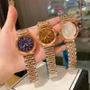 Fashion Full Brand Wrist Watches Women Girl Flower Dial Steel Metal Band Band Quartz Clock Luxury Di43