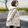 Jaquetas femininas 2023 outono inverno acolchoado jaqueta de algodão feminino fino casacos com capuz senhoras outerwear feminino casaco