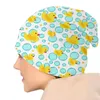 Berets Yellow Rubber Ducks And Bubbles Bathtime Pattern Skullies Beanies Caps Women Unisex Cool Winter Warm Knit Hat Adult Bonnet Hats