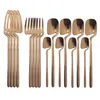 16pcs rose couverts de cuisine décor de cuisine cuillère fourche lnife set table de table en acier inoxydable cut-couvrerie