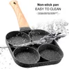 LMETJMA Pancake Egg Frying Pan 4 Cups Omelet Poached Egg Pan for Breakfast Divided Coating with Non Sticking Handle JT888 231220