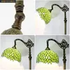 Lampadaires Lampe Vert Wisteria Vitrail Arqué 12x18x64 pouces Col De Cygne Réglable Coin Debout Lampe De Lecture Décor Lit