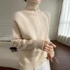 Women's Sweaters Autumn/Winter Wool Sweater Casual Solid Color Knitwear Thickened Turtleneck Pullover Loose Tops Basic Blouse