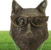 Smoking Pipe Bronzed Aluminum Staute Animal with Glasses Hanging Wall Mount Bear Louie Little Mouse Frankie Stag Home Decoration 23166052