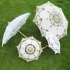 Parasol ślubny panna młoda koronkowa parasol biała sukienka księżniczka żeńska Pography Props Parasol