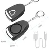 100pcs Rechargeable personal alarm with light outdoor portable keychain alarm