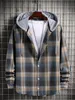 Automne Men Plaid Shirt Hooded à manches longues Loose Casual Hoodie Top Tend Trend Shirts Sweatshirt Mens Clothing Streetwear 231221