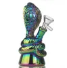 Narghilè Dab Rig da 6,3 pollici abbagliano la luce Snake Bong novità mini Bong narghilè Diffuso Downstem Olio Dab Rigs Tubo dell'acqua in vetro