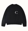 Mens suéteres carta jacquard jumper oversize sweatshirts homens mulheres de alta qualidade o-pescoço cole buxton malha camisola jogger