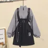 Vestidos de Mujer Fashion Woman Dress Y2K Klädrembälte Kedja Löst slumpmässiga tröjor Set Korean Robe Femme 231221