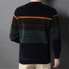 2023 suéter de lana para hombres de manga larga otoño e invierno ropa cálida multicolor impreso coreano masculino suelto tops 231220