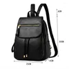 Sacos escolares mochila casual feminina marca de couro grande capacidade saco para meninas duplo zíper lazer ombro