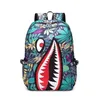 202222PCS DHL 20-35L 19 polegadas Backpacks de tamanho grande Unissex Cartoon Shark Bount Bag Bag Students Schoolbag Packs Junior High250R