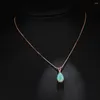 Pendanthalsband klassiska Teardrop Opal -halsband för kvinnor ädla charm smycken valentins dag julklapp