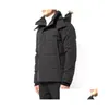 Hommes Down Parkas Winter Fourre parka Homme Jassen Chaquetas Outwear Wolf Wolf Fur Cooded Manteau Wyndham Canada Jacket Mabe Hiver Doudo Dhfsb