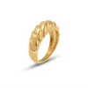 Anel linear feminino, requintado, criativo, simples, anel de aço inoxidável, banhado a ouro 18k, joias da moda, presente