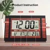 Wall Clocks Digital Clock LCD Large Number Time Temperature Calendar Alarm Table Desk Modern Design Office Home