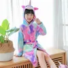 Kigurumi Husky Enfants Paintes de bain Bain de bain Automne Hiver Animal Unicorne Pyjamas pour garçons Robes de serviettes pour garçons