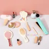 Girls Dresser Wooden Toys Set for Pretend Play Make Up Kids House Simulation Beauty Comb Hair Dryer 2 6 Years Gifts 231221