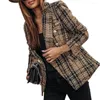 Women's Suits Lady Blazer Elegant Women Jacket Slim Fit Double-breasted Durable Machine Wash Cold Spring