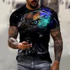 メンズTシャツTシャツ男性動物服3DフルプリントTシャツ夏のトップス半袖ファッションヒップホップ特大のティーストリートウェア