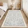 Chambre à coucher du tapis de table de chevet européen Décoration de salon de motif vintage français tapis de sol de sol carpets lavables 231221