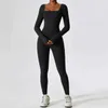 Yoga -Outfit Jumpsuit Fitnessstudio Workout Yoga Kleidung Danz Fitness Langarm ein Stück Sport -Overall sexy enge Kessel Frauen Tracksuitl231221