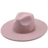 Breite Krempehüte einfache Männer im britischen Stil Frauen Winter Bogenwolle Fedoras Cap 9 5cm Big Wedding Jazz276H