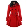 Frauen Wolle Frauen Mode Dicke Warme Woolen Mantel Windjacke Outwear Lange Hülse Knopf Verschluss Weibliche Jacke