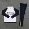 Fanów TOPS TEE 2023-2024 Real Madrids Tracksuit Set Training Stretch 23/24 MĘŻCZYZN I KURTĘ DZIECI RADAL CHANDAL FUTBOL Rozmiar 10-2xl