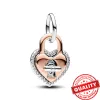 925 Silver Fashion Love Padlock and Heart Shaped Pendant Lämplig för original Pan Armband Women's Necklace Pendant DIY JEYCTION FREE frakt