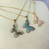 Pendant Necklaces Women's Fashion Bohemian Colorful Butterfly Necklace Wedding Anniversary Clavicular Chain Neck Jewelry Gift