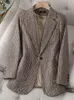 Женский винтажный блейзер с решеткой и шорты, костюм из двух предметов, весна-осень 2023, мини-повседневный комплект из двух предметов с высокой талией, 231221