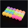 Autres perles lumineuses en vrac de 14 mm brillent dans l'hexagone sombre Sile fluorescent accessoire de bricolage pour bébé chaîne de sucette pour bébé dentition Dhgarden Dhleq