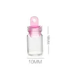 화려한 플라스틱 스토퍼가있는 1000 x 0.5ml 투명 유리 병 10*18mm 플라스틱 뚜껑 작은 유리 바이알 도매