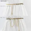 Waist Chain Belts Women's Can Color Pearl Beads Metal Thin Waist Belts Luxury Brand Harajuku Slim Chain Belt Dress Accessories Cinturon jerL231221