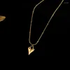 Pendant Necklaces Classic Peach Heart Stainless Steel Necklace Korean Fashion Jewelry Girl's Sexy Heart-shaped Clavicle Chain For Woman