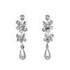 Dangle Earrings High Quality Long Style With Gentle Elegant Design Flower Leaf Waterdrop Ear Jewelry Affordable Exquisite Accessories