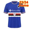 23 24 Sampdoria Mens 축구 유니폼 Colley Bereszynski Quagliarella Gabbiadini 홈 어웨이 3 번째 짧은 소매 축구 셔츠 유니폼