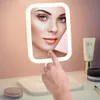 Aynalar Led Vanity Mirror Akıllı Ayarlanabilir Üç Rolor Işık Makyaj Aynası Masaüstü Dolgu Işık Ayna Bir Touch Şarj Modeli