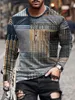 Men's T Shirts Shirt Graphic Color Block3d Print Henley Oversized Apparel Outdoor Casual Long Sleeve Men Button Up Male Clothing