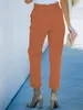 Pantaloni da donna pantaloni vestiti per la matita casual matita dritta oversize tasche ad alto colore a colori solidi mujer