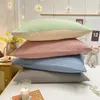 2pcs Cotton Pillowcase Big Solid Color Envelope Pillow Cushion Cover Soft Comfortable Sleeping Bedding 48x74cm 231221